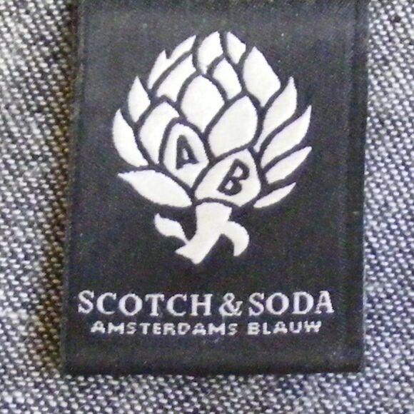 SCOTCH & SODA Blouse, XS, Black Denim, Eyelet Ruffle bib, Long sleeve, Snaps - Picture 12 of 16